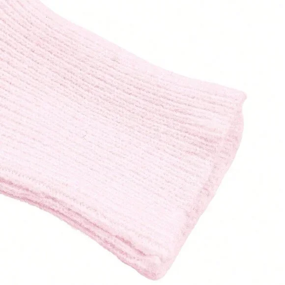 Pink Casual Women's Asymmetric Shoulder Sweater - Picture 7 of 8